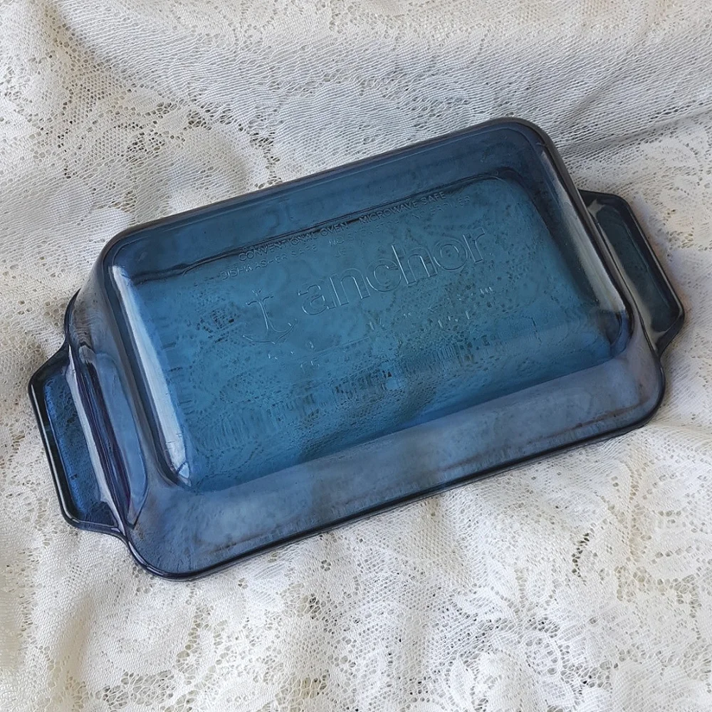 Anchor Hocking Cobalt Blue Glass Loaf Pan 1.5 QT Baking Dish